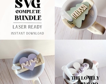 Stanley Topper SVG Complete Bundle | Laser Ready | Name Plate SVG | Digital Download | H2.0 Topper | Glowforge