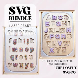 Alphabet Puzzle SVG für Trofast Sensory Bin| Laserfertige Datei für Resin Buchstaben-Puzzle-Einsatz|Montessori-inspirierte Aktivität | Digitaler Download