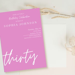 30th Birthday Party Einladung, 30th Birthday Invite, EDITABLE, Instant Download, Einladungsvorlage