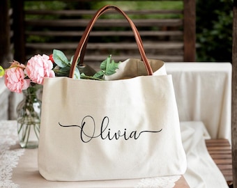 Personalized Bridesmaid Canvas Tote Bag: Bridal Party Gift,Custom Canvas Tote Bag,Bridesmaid Gift/ Personalized Gift