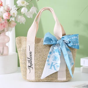 Custom Beach Straw Bags, Bachelorette Tote Bag, Personalized Scarf Bag, Bridal Shower Bags, Wedding Favors, Bridesmaid Proposal, Burlap Tote