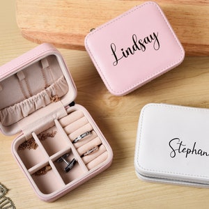 Personalized Travel Jewelry Box: Bridesmaid Proposal Gift