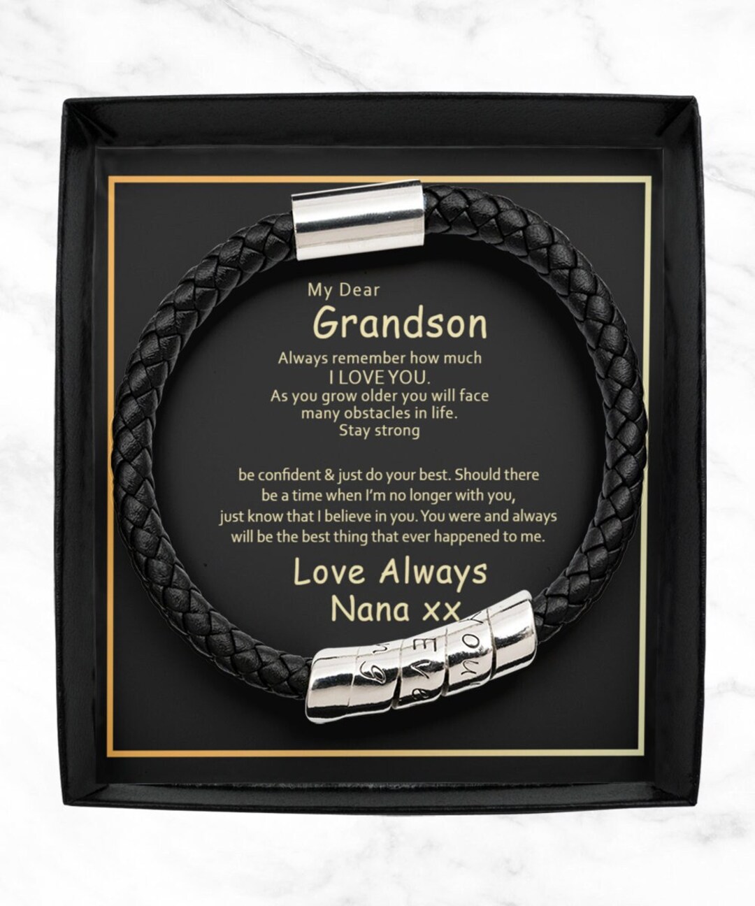 Grandson Bracelet From Nana, Grandson Bracelet, Grandson Jewelry