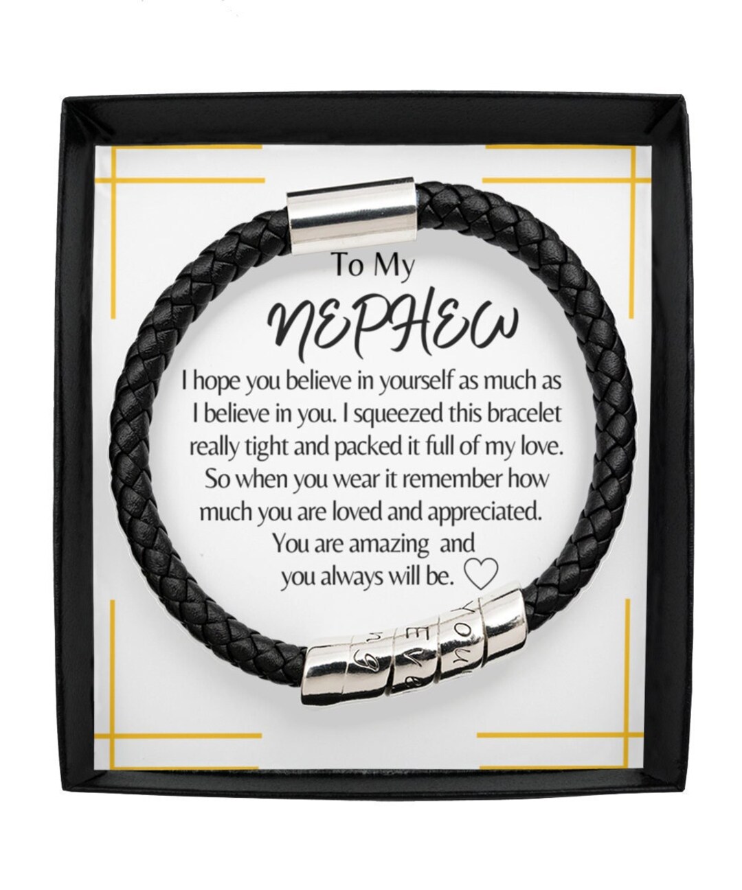 To My Nephew Bracelet Gift, Nephew Birthday Gift, Graduation Gifts for
