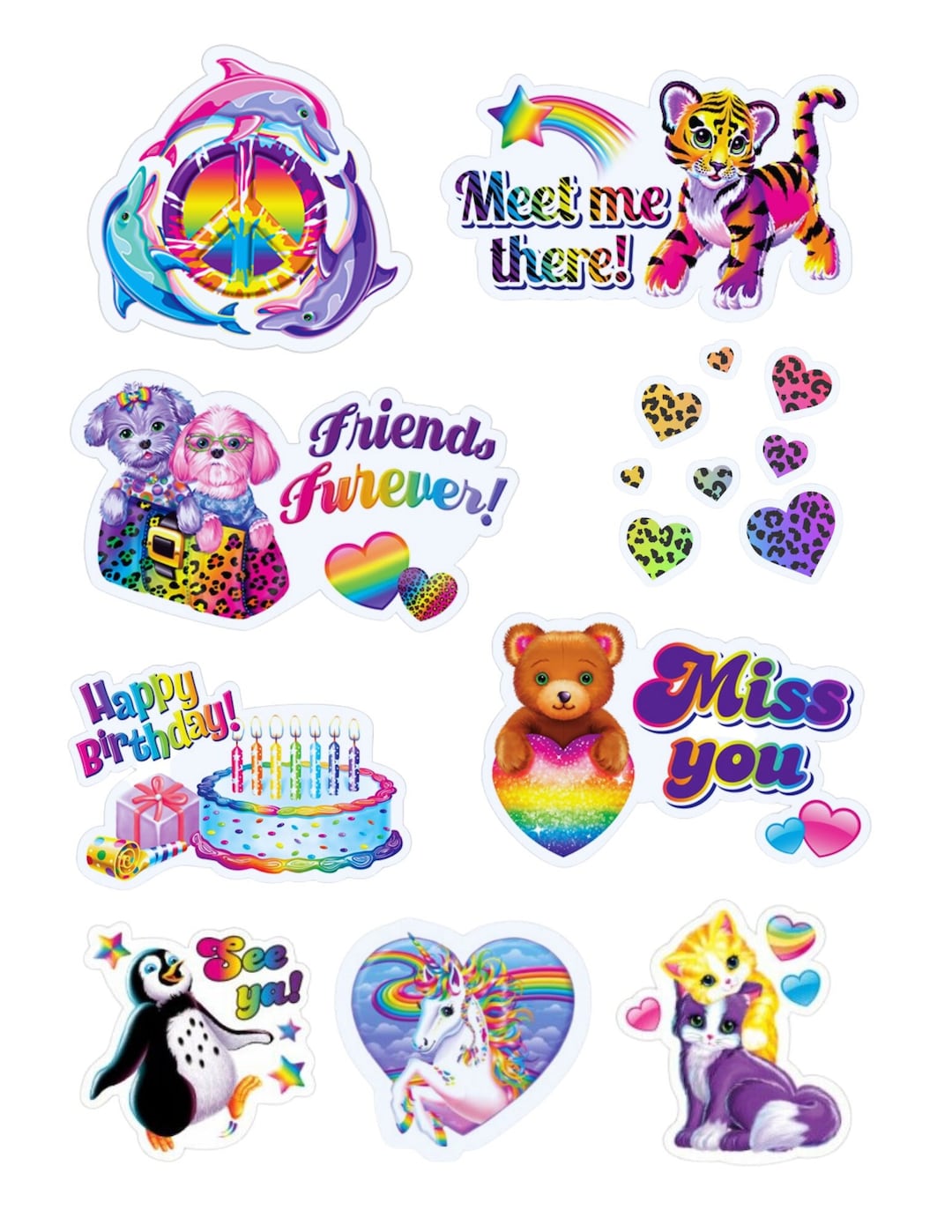 Digital Planner Stickers Lisa Frank Inspired Monthly, Weekly, and Daily