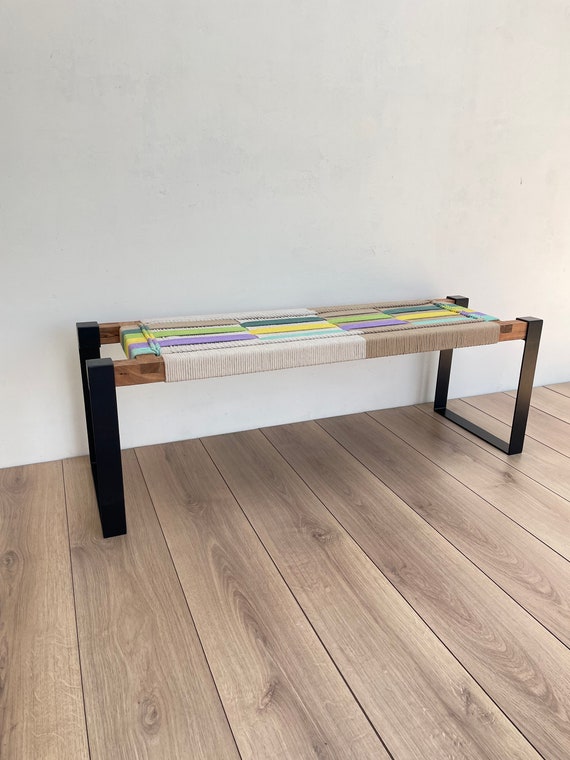 Woven entry bench best sale