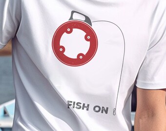Fish on with fish tape tee, electrician, DIY, handyman, trades, tradesman, builders, remodeling, humorous, different, unique, gift, unisex.