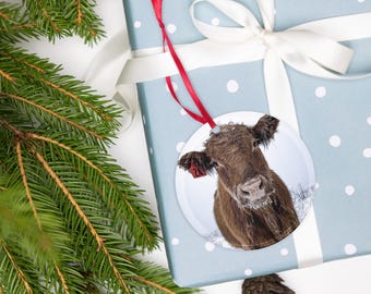 Ornements En Forme De Vache Pour Sapin De Noël – Décoration Créative En Acrylique Avec Motif De Vache Vif Pour Cheminée, Porte, Fenêtre, Main Courante Teksome