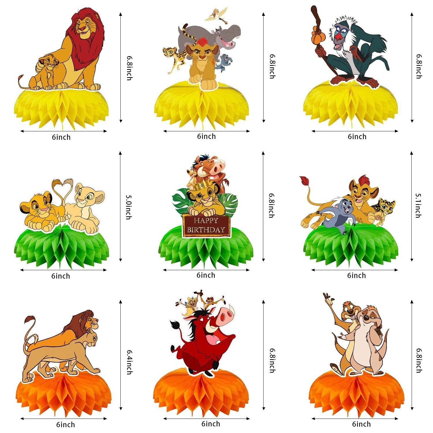 9 Pcs Simba Lion King Theme Birthday Party Honeycomb - Etsy