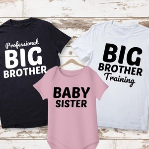 Custom Siblings Shirt, Big Brother Big Sister Little Sister,Sibling Pregnancy Announcement Shirt,Family Baby Announcement, Pregnancy Reveal
