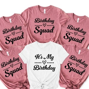 Custom Name and Year Birthday Party Group Shirts, Birthday Squad Group Shirts, Women Birthday Squad Shirts, Custom Birthday Tee,Birthday Tee