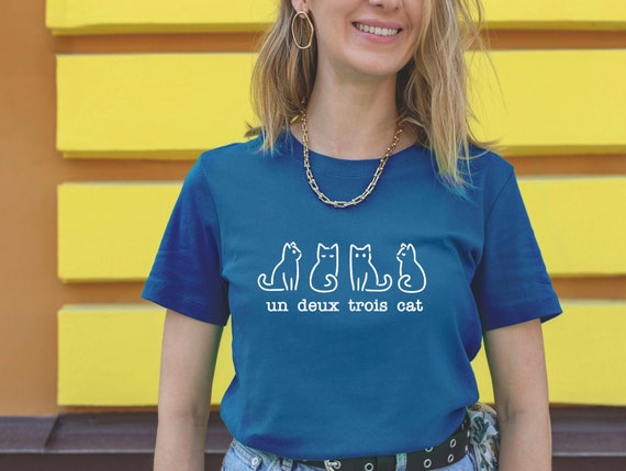 Un Deux Trois Cat Shirt Funny French Teacher Gift Un Deux Trois Cat Shirt Funny French Teacher Gift