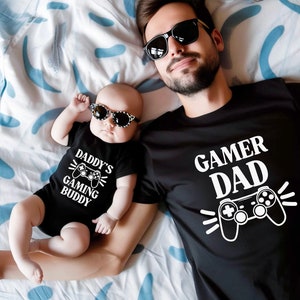 Gamer Dad Gamer Buddy Shirts,Gift For Husband,Gamer Dad Gift,  Dad and Baby Matching, Gamer Dad Shirt,Daddy and Me Shirt,Daddy Birthday Gift