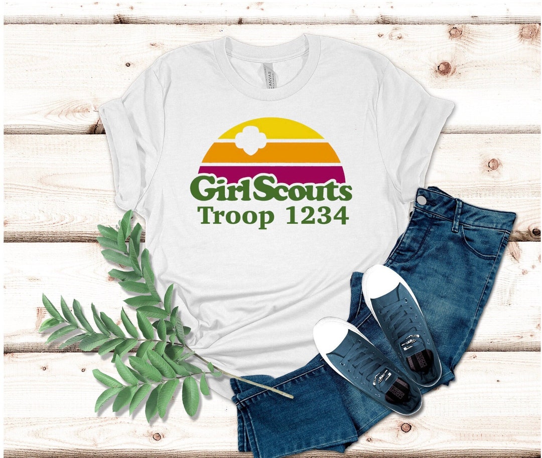 Custom Girl Scout Tshirtrainbow Troop Shirt Girl Scout Tee Etsy