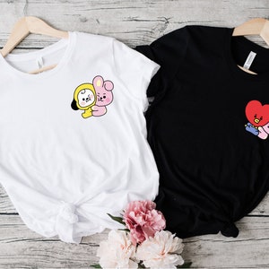 BTS Couple Shirt,BT21 Characters Shirt, Korean Group Shirt,Jungkook tee, Army Gift Tee, Jimin Shirt, V Shirt, K-Pop Tee, Bangtan Lover Shirt