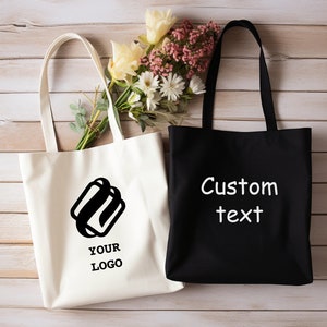 Custom Logo Tote Bag, Personalized Your Text Bag , Custom Tote Bag With Logo, Your Foto, Promotional Tote Bag, Reusable Personalized Gift