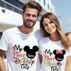 Custom My First Disney Trip Shirt, Mickey Minnie Shirt,Disney Couple Tee,Disneyland Family Vacation Matching 2025 T-Shirt,Disneyworld Shirt
