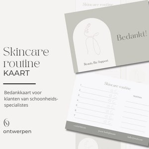 Tarjeta de rutina de cuidado de la piel | Tarjeta de agradecimiento para esteticistas | Planificador de belleza imprimible ? Plantilla Canva