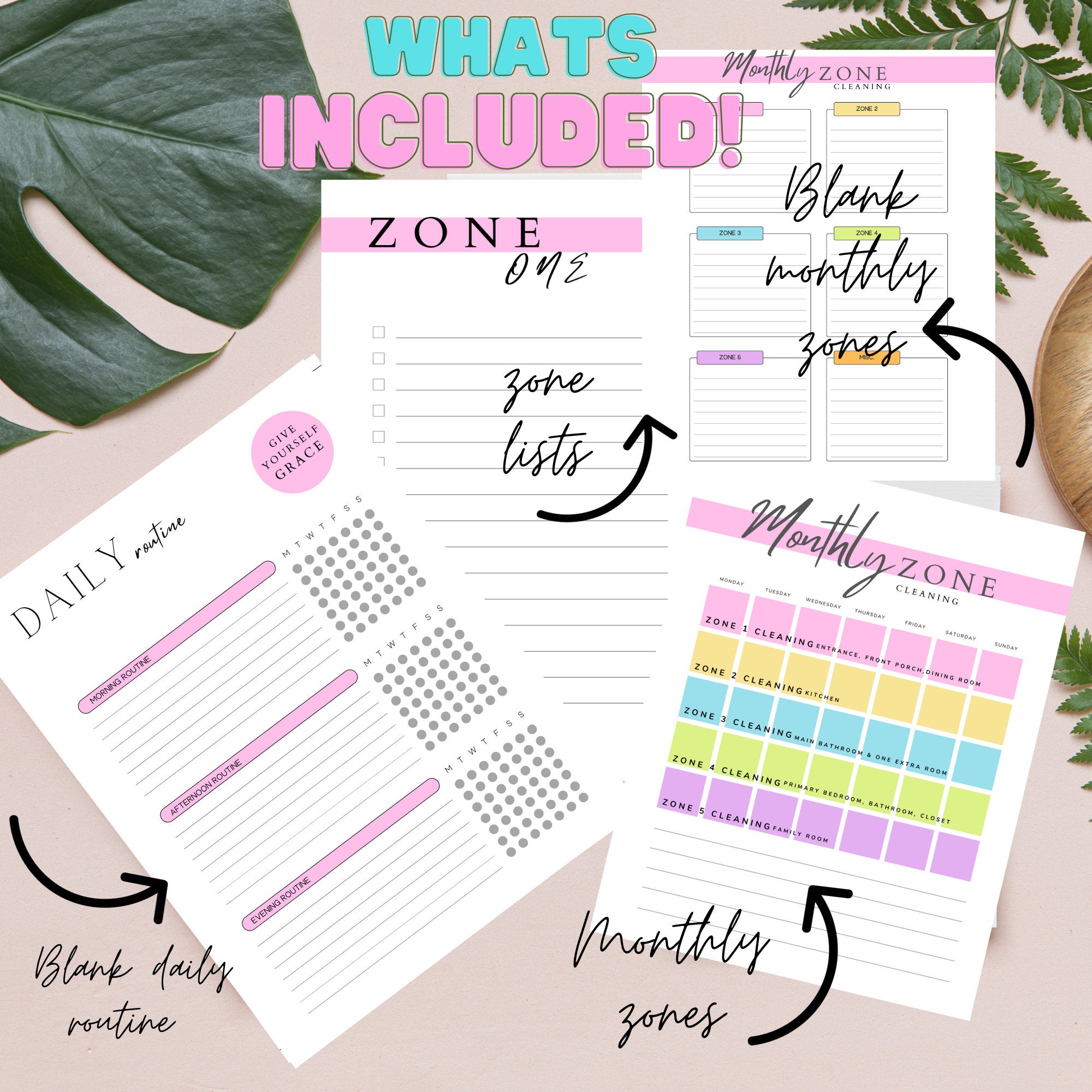 Flylady Routine &amp; Cleaning Schedule Printable PDF, Flylady Zone ...