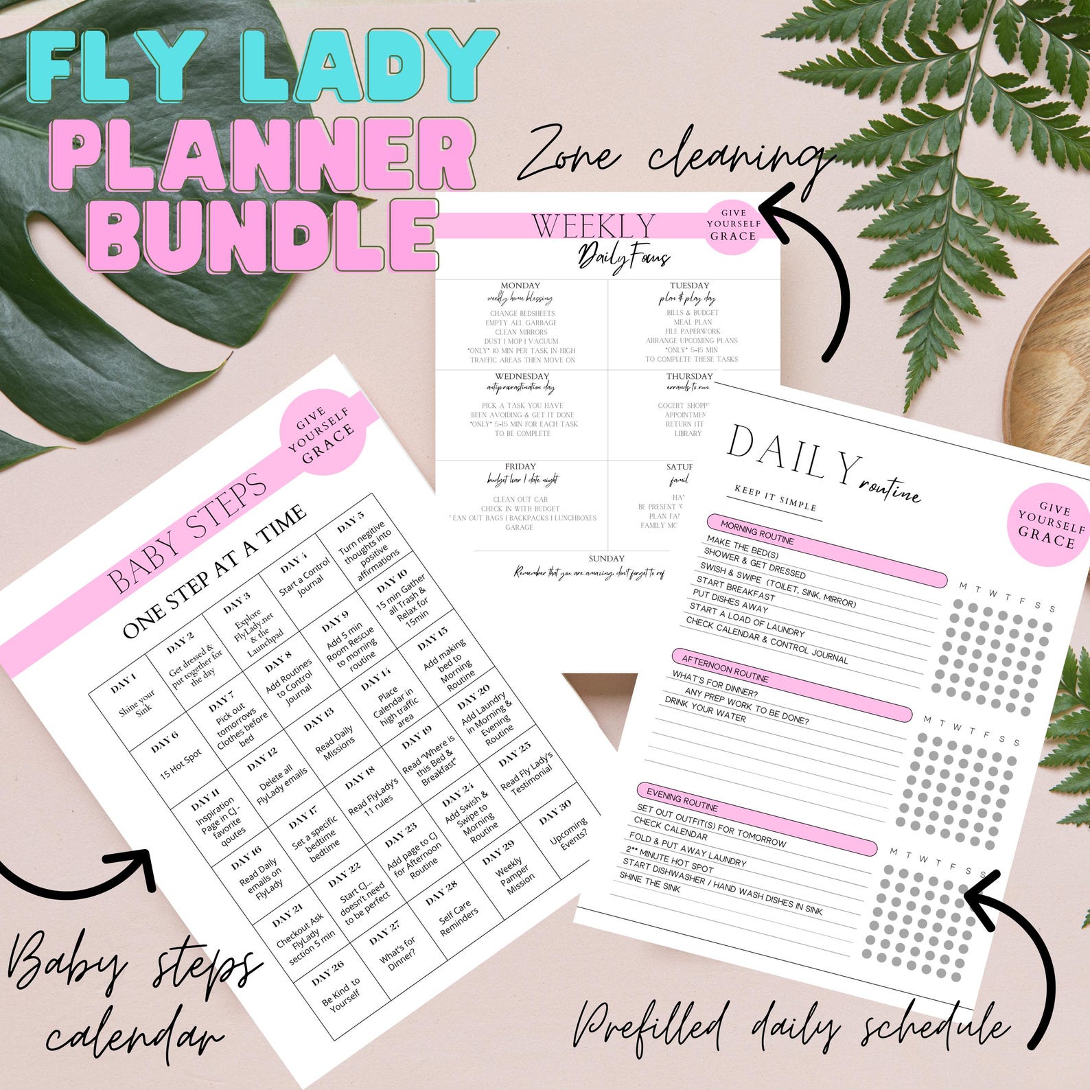 Flylady Cleaning Routine Checklist, Zone Cleaning, Baby Steps (PDF ...