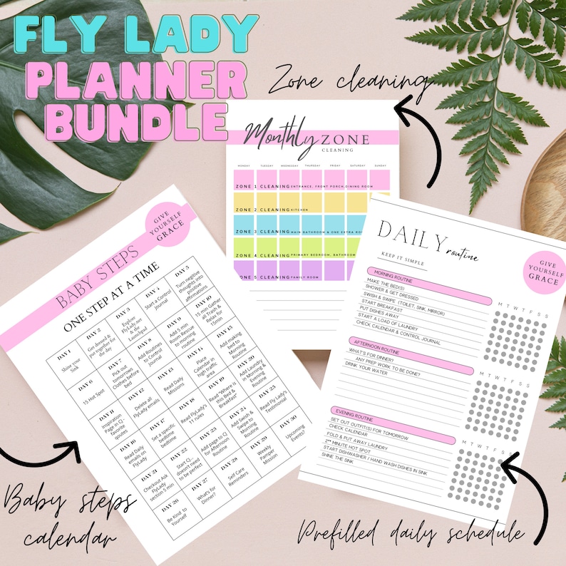 Flylady Routine & Cleaning Schedule Printable PDF, Flylady Zone ...