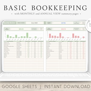 Basic Bookkeeping for Small Business | Google Sheets Template | Income & Expense Tracker | Profit and Loss Accounting Spreadsheet