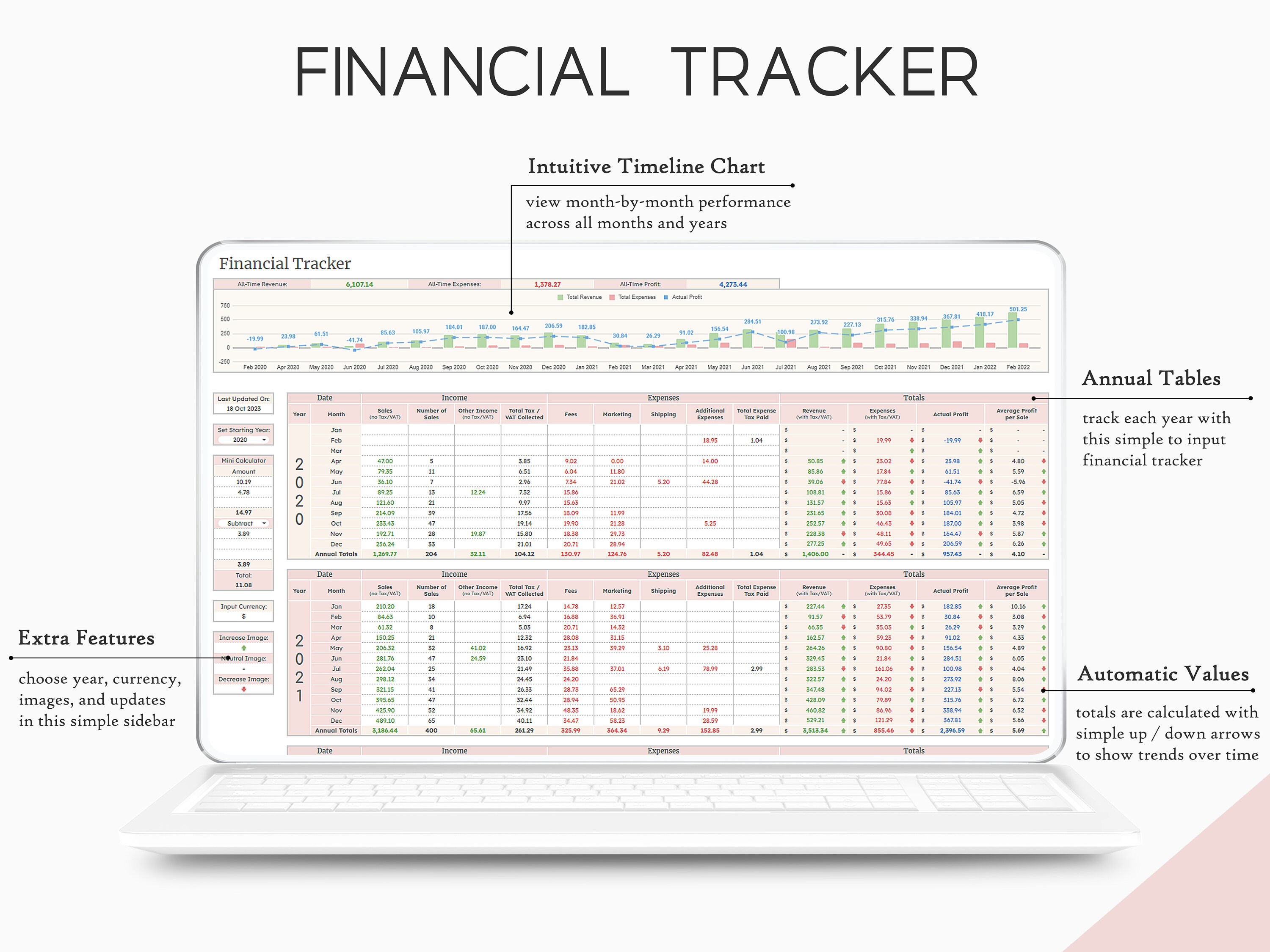 Etsy Shop Toolkit Google Sheets Template Financial CSV Bookkeeping ...