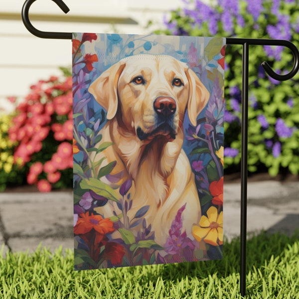 Labrador Dog Garden Flag for Yellow Labrador Dog Lovers, Yellow Labrador Dog Mom Gifts, Yellow Labrador Gifts