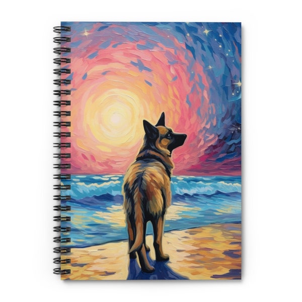 German Shepherd Spiral Notebook - Ruled Line School Notebook School Spiral Journal School Gift School Supplies German Shepherd Gift Dog Gift