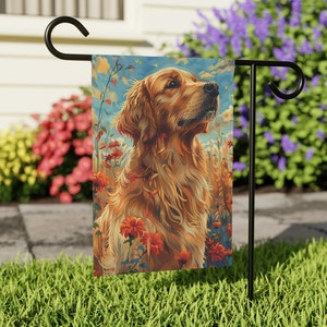 Bandeira de jardim Golden Retriever: decoração à prova de intempéries para cães