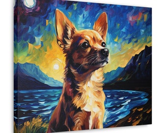 Chihuahua Art- Canvas Art Wall Art Wall Decor Ready To Hang Decor Cute Dog Art Chihuahua Canvas Chihuahua Decor