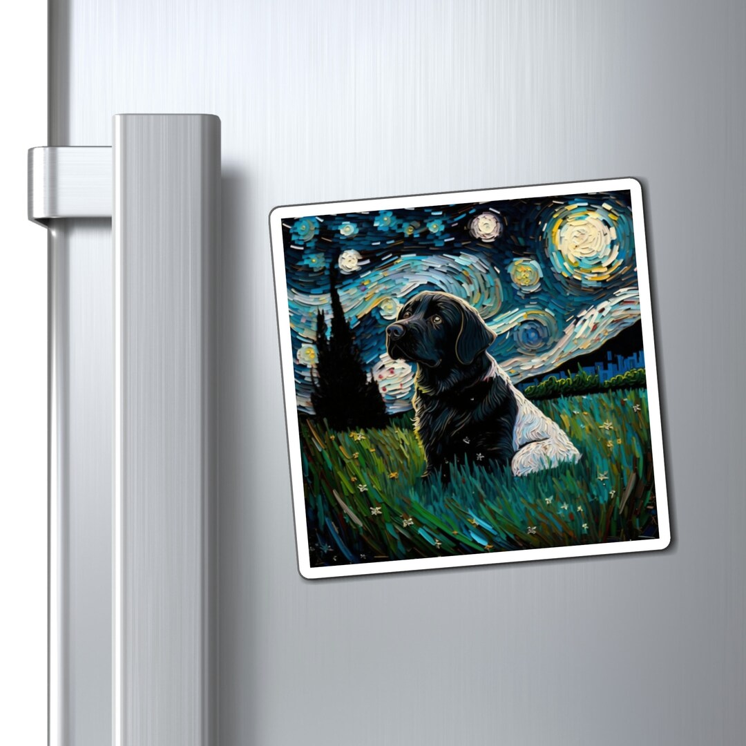 Black Lab, Starry Night, Dog Art, Animal Refrigerator