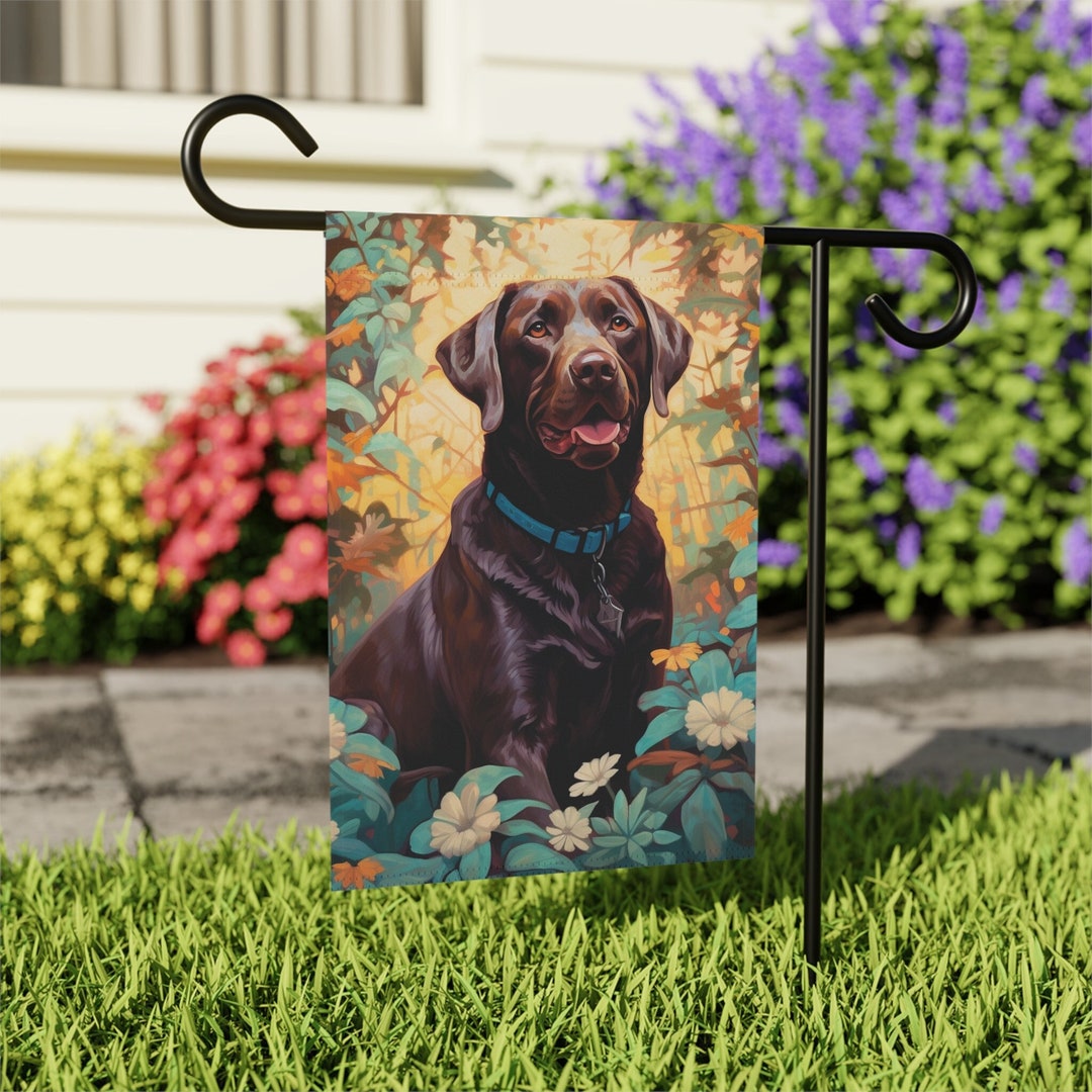 Chocolate Lab Garden Flag Chocolate Labrador Dog Lovers Yard Etsy
