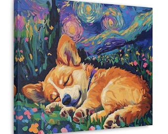 Corgis Sternennacht Kunst: Hund Erinnerungsgeschenk, Kinderzimmer Dekor