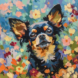 Tan Chihuahua Portrait Canvas | Dog Lover Wall Art | Pet Decor for Chihuahua Owners