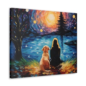 Canvas Art Dog Art Wall Art Wall Decor Ready To Hang Cute Dog Art Golden Retriever Art Golden Retriever Canvas Golden Retriever Painting