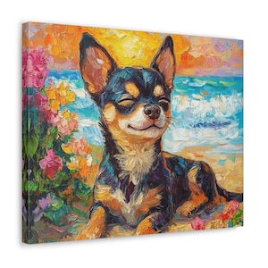 Tan & Black Chihuahua Portrait: Dog Lover Wall Art
