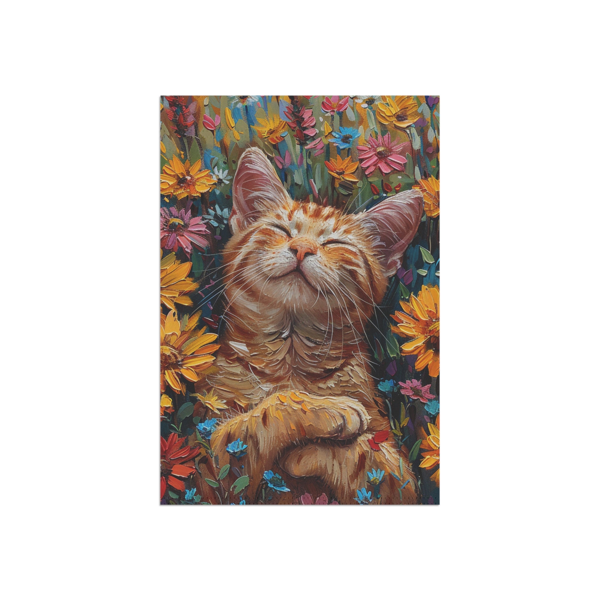 Sleeping Orange Tabby Cat, Yard Flag, Outdoor Decor, Garden Flag, Garden Signs, Cat Lovers, Cat Gifts, Cute Cat Gift
