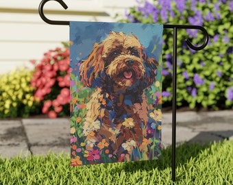 Art cockapoo, drapeau de la maison pour les amateurs de cockapoo, cadeaux pour maman cockapoo, décoration cockapoo, cadeaux commémoratifs pour chien, art recto-verso, décoration d'intérieur chien