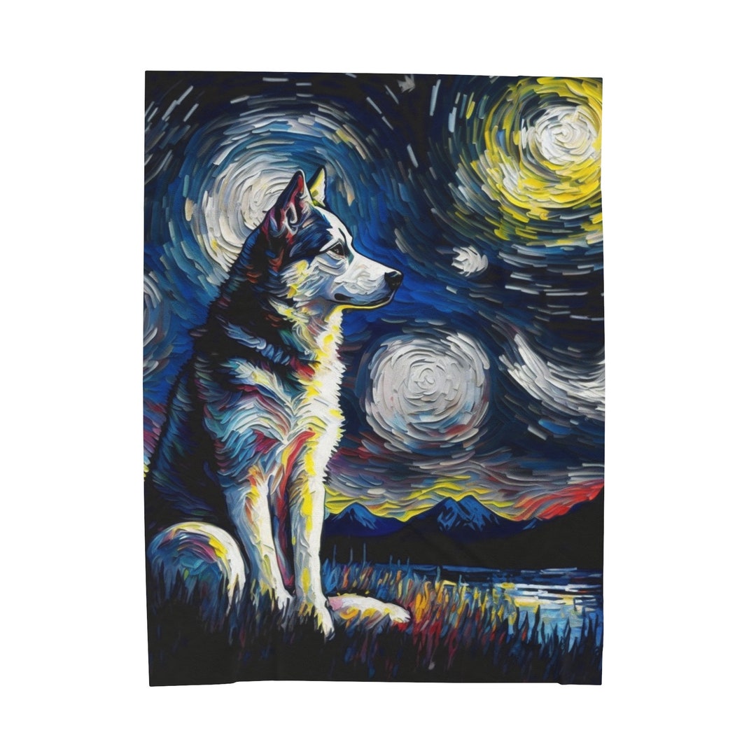 Velveteen Plush Blanket, Cozy Blankets, Husky Gifts, Husky Blanket