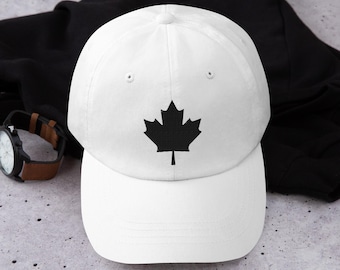 Canada Maple Leaf Dad Hat, Canadian Maple Leaf Hat, Embroidered Baseball Cap, Canadian Pride Hat, Adjustable Cotton Cap, Canada Gift, Unisex