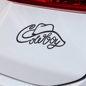 Decalcomania del cappello da cowboy (testo) / decalcomania del vinile / adesivo del cappello da cowboy / decalcomania del cowboy / decalcomania del laptop / decalcomania SUV del camion dell'automobile / decalcomania dell'auto in vinile personalizzato