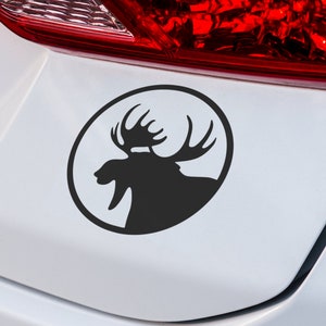 Moose (in circle) Decal | VINYL DECAL | Moose Decal | Animal Decal | Car Decal | Laptop Decal | SUV Decal | Custom Vinyl Car Decal