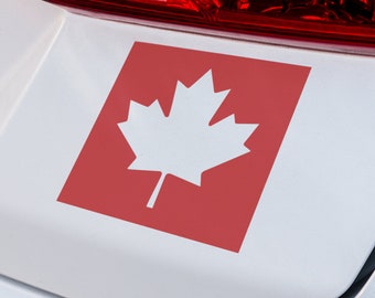 Maple Leaf in Square (Cut out) Decal | VINYL DECAL | Maple Leaf Decal | Car Decal | Laptop Decal | Truck SUV Decal | Custom Car Vinyl Decal