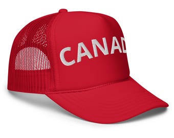 Boné Trucker do Canadá, Boné com o nome do Canadá em estilo cursivo, Boné de beisebol preto com tela, Boné unissex para atividades ao ar livre, viagens, camping, caminhadas, presente canadense, lembrança.