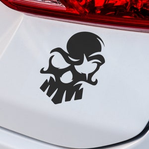 Skull with scar over eye Decal | VINYL DECAL | Skull Decals | Scary Decals | Car Decal | Laptop Decal | SUV Decal | Custom Car Vinyl Decal