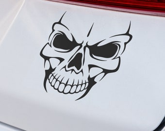 Angry Skull Look Decal | VINYL DECAL | Skull Decal | Skeleton Decal | Car Decal | Laptop Decal | Truck SUV Decal | Custom Car Vinyl Decal