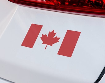 Calcomanía de la bandera de Canadá / Calcomanía de vinilo premium / Adhesivo para ventana de auto y portátil / Fabricado en Canadá