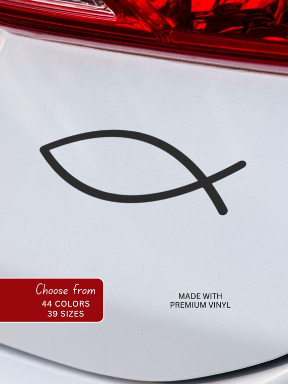 Ichthys | Ichthus | Religious Car Decal | Vinyl Decal | Jesus Fish | Gift for Him | Gift for Her