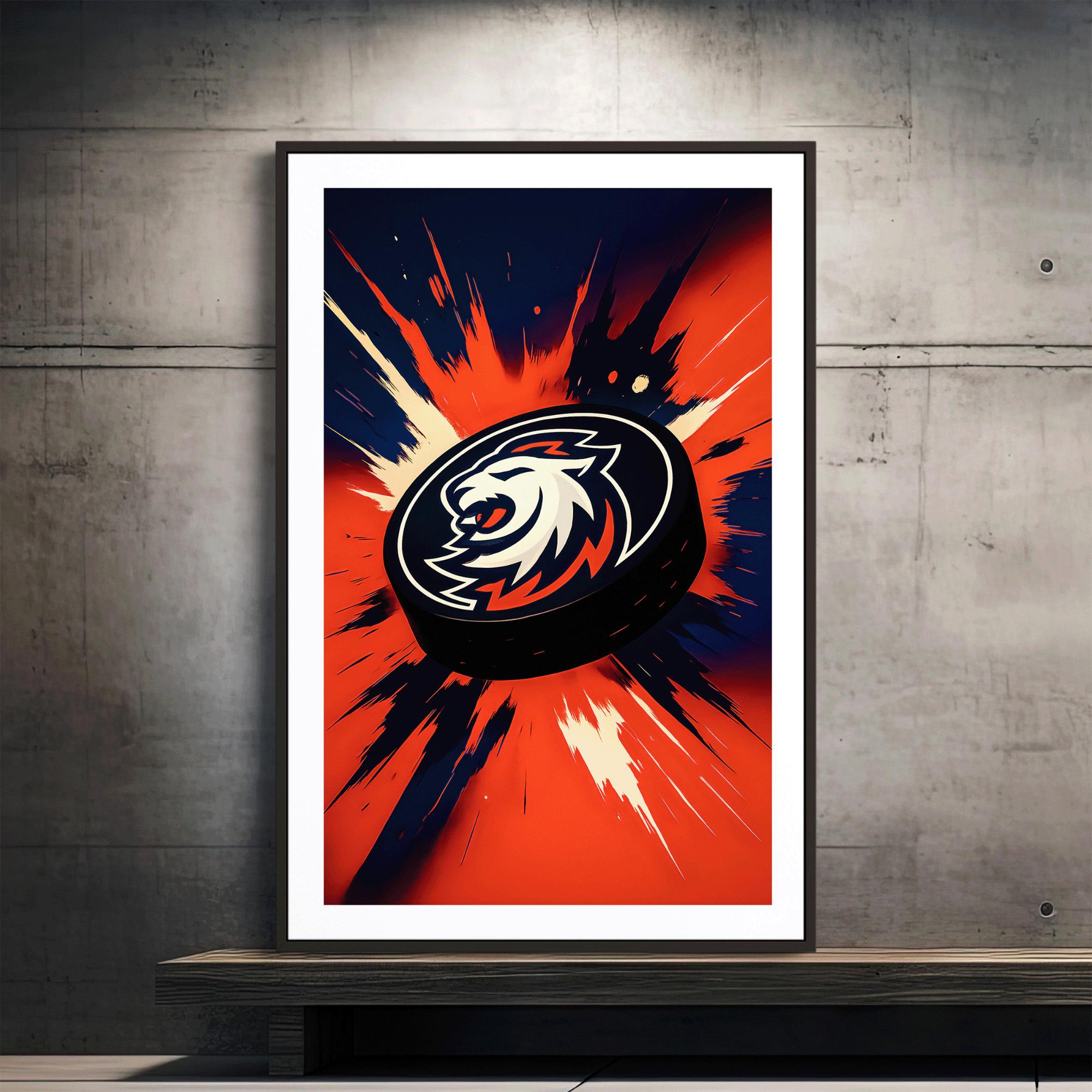 Discover Team Czechia Hockey Poster (Unframed), Czechia Icon Puck Art Print, Czech Sports Wall Decor